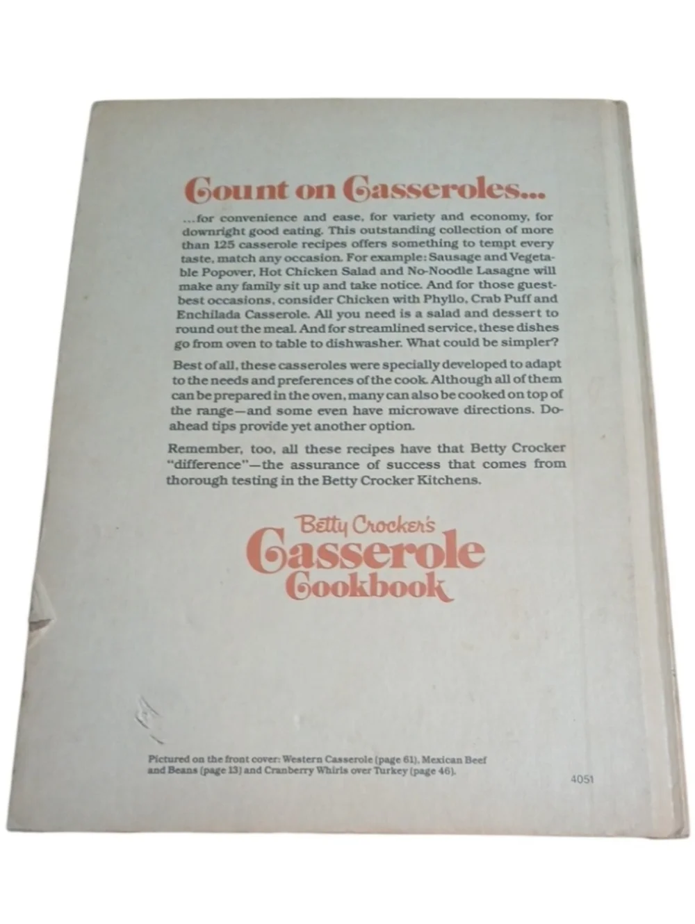 Betty Crocker Casserole Cookbook - 1981